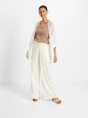 Długi kardigan w ażurowy wzór bonprix