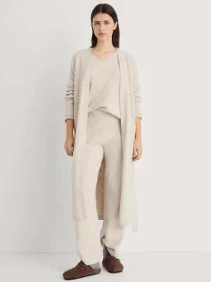 Długi kardigan z dzianiny beżowy - Kobieta - - MANGO