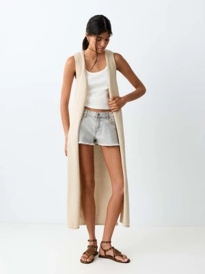 Długi kardigan z dzianiny złoty - Teen - - MANGO TEEN