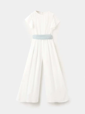 Długi kombinezon z falbankami biały - Dzieci - - MANGO KIDS