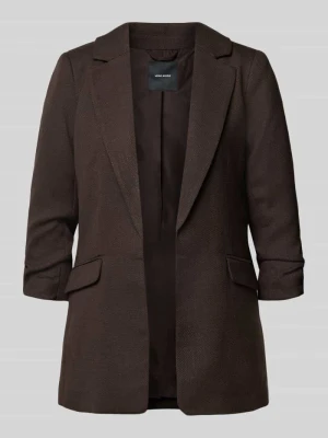 Długi longblazer o kroju regular fit z dodatkiem wiskozy model 'FRIDA' Vero Moda Czekoladowy