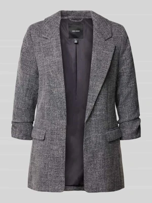 Długi longblazer o kroju regular fit z dodatkiem wiskozy model 'FRIDA' Vero Moda Grafitowy melanż