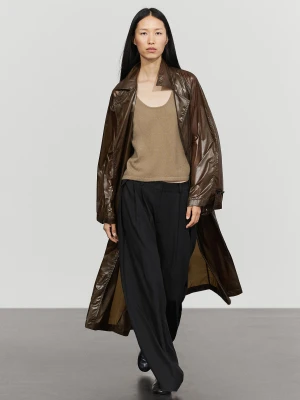 Długi, Luźny Trencz - Butelkowy - Massimo Dutti - Female