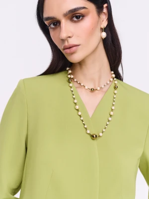 Długi naszyjnik z pereł naturalnych i hematytu TARANKO