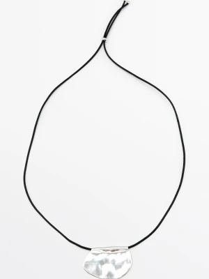 Długi Naszyjnik Z Zawieszką Dumpling - Srebrny - Massimo Dutti - Female