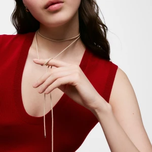 Długi Naszyjnik Ze Srebra W Kolorze Beżowym Tous Basics - Tous Rozmiar