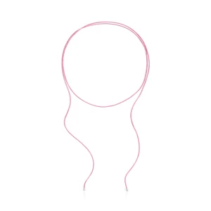 Długi Naszyjnik Ze Srebra Z Różowym Sznurkiem Tous Basics. - Tous Rozmiar