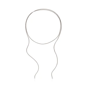 Długi Naszyjnik Ze Srebra Z Szarym Sznurkiem Tous Basics. - Tous Rozmiar