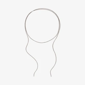 Długi Naszyjnik Ze Srebra Z Szarym Sznurkiem Tous Basics. - Tous Rozmiar