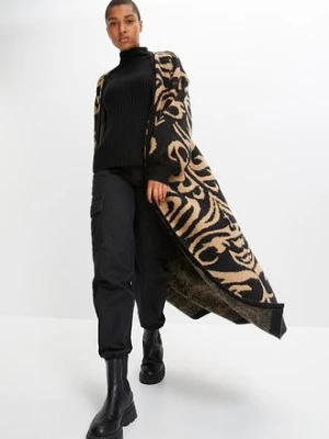 Długi płaszcz dzianinowy bonprix