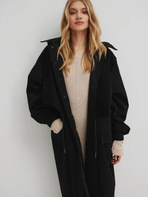 Zdjęcie produktu Długi płaszcz typu oversize w kolorze TOTALY BLACK - HUNTER-S/M Marsala