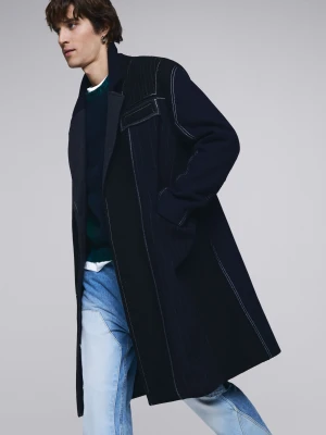 Długi płaszcz w paski Desigual