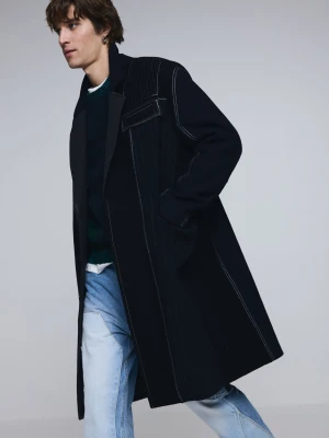 Długi płaszcz w paski Desigual