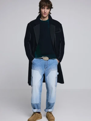 Długi płaszcz w paski Desigual