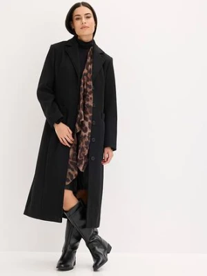 Długi płaszcz z materiału w optyce wełny bonprix