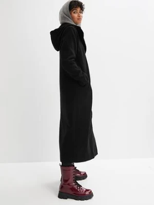 Długi płaszcz z materiału w optyce wełny bonprix