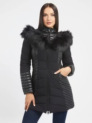 Długi Puffer Fason Slim Guess