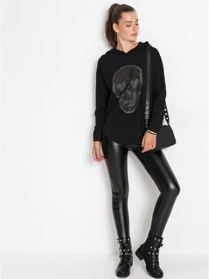 Długi shirt oversize z kapturem bonprix