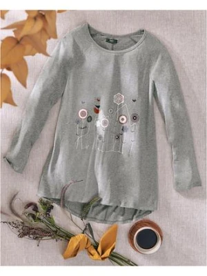 Długi shirt oversized z okrągłym dekoltem bonprix