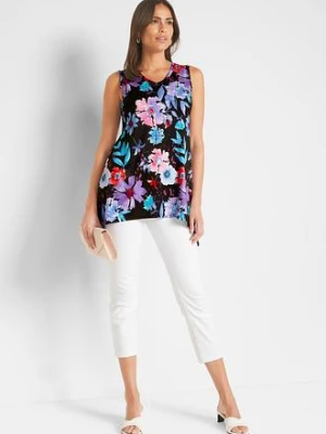 Długi shirt z dłuższymi bokami bonprix