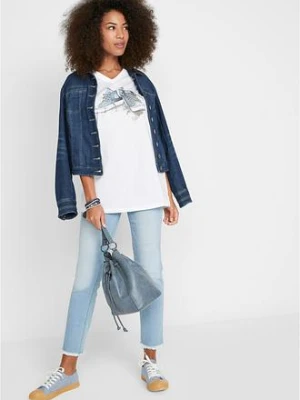 Długi shirt z nadrukiem bonprix