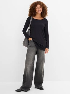 Długi shirt z wiskozy, długi rękaw bonprix