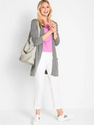 Długi sweter dzianinowy bez zapięcia, długi rękaw bonprix