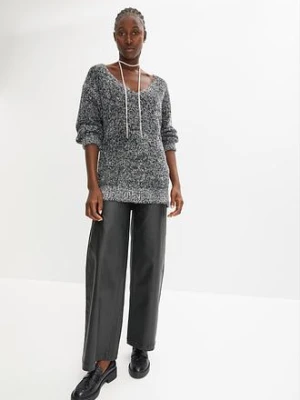 Długi sweter z lureksową nitką bonprix