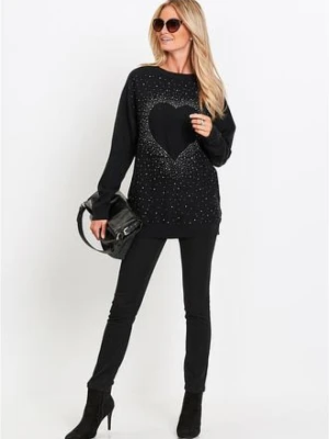 Długi sweter z mieszanki bawełny bonprix