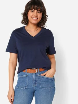 Długi T-shirt (5 szt.) BonPrix czarny