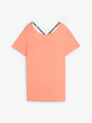 Długi T-shirt sportowy z wycięciem z tyłu BonPrix pomarańczowy