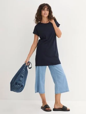 Długi T-shirt z czystej bawełny bonprix