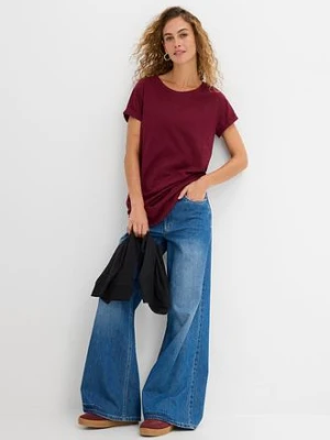 Długi T-shirt z czystej bawełny bonprix