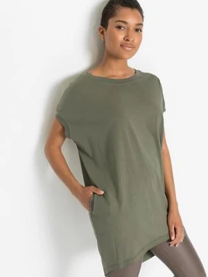Długi T-shirt z czystej bawełny bonprix