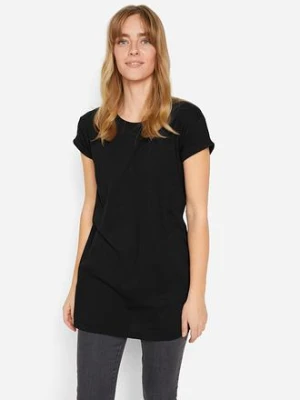 Długi T-shirt z czystej bawełny BonPrix czarny