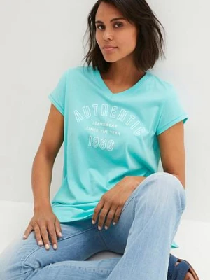 Zdjęcie produktu Długi T-shirt z czystej bawełny organicznej BonPrix zielony