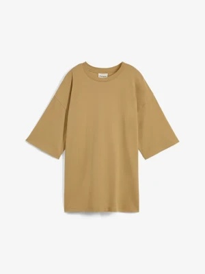Długi T-shirt z dzianiny interlock BonPrix brązowy