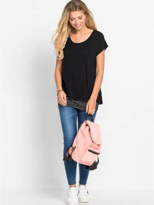 Długi T-shirt z miękkiej mieszanki wiskozy bonprix