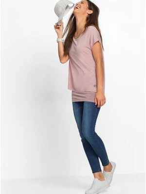 Długi T-shirt z miękkiej mieszanki wiskozy bonprix