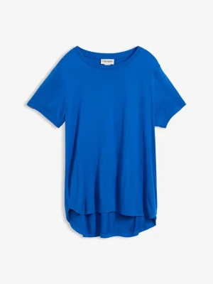 Długi T-shirt z miękkiej wiskozy BonPrix niebieski