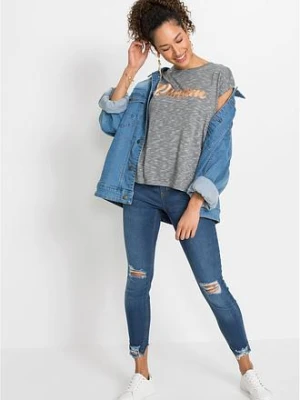 Długi T-shirt z mieszanki wiskozy bonprix