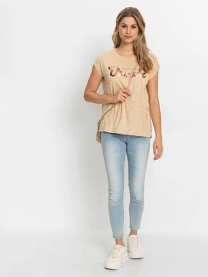 Długi T-shirt z mieszanki wiskozy bonprix