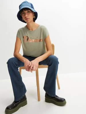 Długi T-shirt z mieszanki wiskozy bonprix