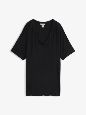 Długi T-shirt z mieszanki wiskozy BonPrix czarny