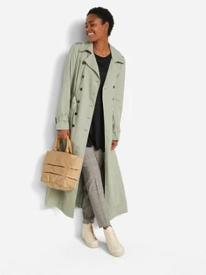 Długi T-shirt z wiskozy z falbaną bonprix