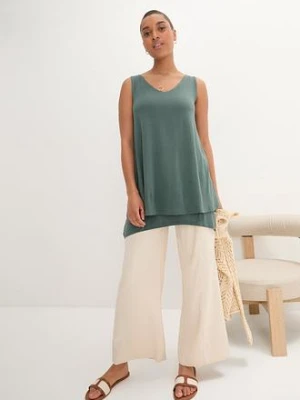 Długi top dwuwarstwowy z mieszanki wiskozy bonprix