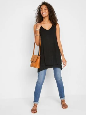 Długi top dwuwarstwowy z mieszanki wiskozy bonprix