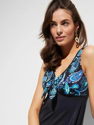 Długi top tankini z szerokimi ramiączkami bonprix