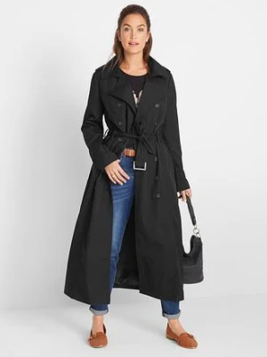 Długi trencz z paskiem w talii bonprix