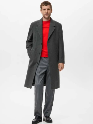 Długi wełniany płaszcz szary - Mężczyzna - - MANGO MAN